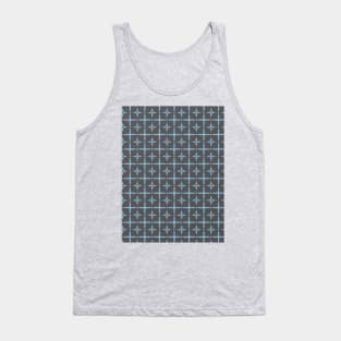 Indigo ethnic shibori pattern stars and squares Tank Top